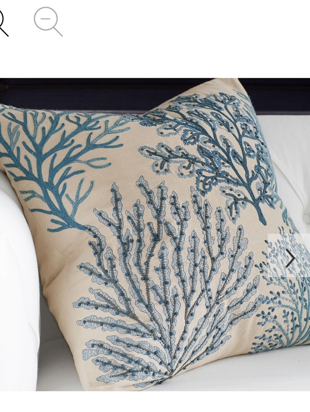 RARE Pottery Barn LAYERED CORAL EMBROIDERED PILLOW COVER 24X24 100% Cotton NWT